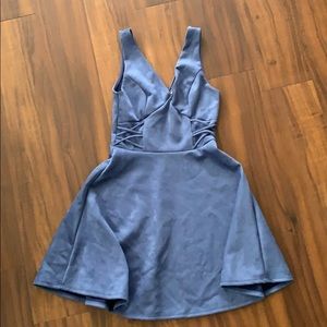 Velvet blue mini dress